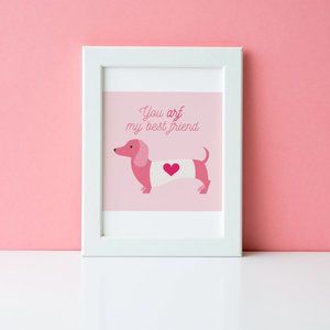 Galentine's Day or BFF Valentine's Day Gift, "You Arf My Best Friend" Wall Art